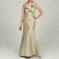 Eliza J Women's Ruffle Front Shirred Long Dress