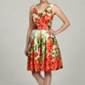 Eliza J Women's Surplice V-neck Ruffle Soft Tie Belt Dress