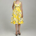 Eliza J Women's Inverted Pleat Yellow Party Dress