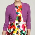 Eliza J Women's Purple 3/4-sleeve Bolero Sweater FINAL SALE