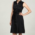 Eliza J Women's Navy Tie-waist Shirt Dress