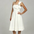Eliza J Women's Ivory One-shoulder Short Bridal Dress