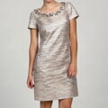 Eliza J Women's Petite Brocade Rhinestone Dress