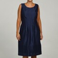 Eliza J Women's Plus Size Navy Pleated Dress