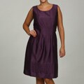 Eliza J Women's Plus Size Eggplant Pleated Dress