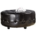 Abbyson Living Bentley Bonded Leather Round Cocktail Ottoman