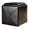 Abbyson Living Bentley Bonded Leather Cube Storage Tray Ottoman