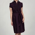 Eliza J Short Sleeve Pleated Bodice Soft Tie Shirt Dress