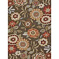 Hand-hooked Charlotte Brown Rug (7'6 x 9'6)