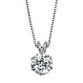 Ultimate CZ Platinum over Silver Cubic Zirconia Solitaire Necklace