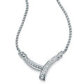 Ultimate CZ Platinium over Silver Cubic Zirconia Necklace