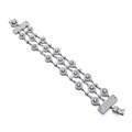 Ultimate CZ Platinum over Silver Cubic Zirconia Disk Bracelet