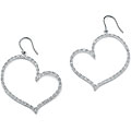 Isabella Collection Platinum over Silver 1/10ct TDW Diamond Earrings (G-H, ...