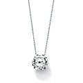 Ultimate CZ 10k White Gold Cubic Zirconia Solitaire Necklace