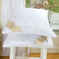 Set of 2 Sari Fabric White Decorative Pillow Covers (India)