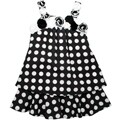 Beetlejuice London Girls Black and White Polka Dot Dress