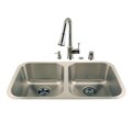 Undermount Double Stainless Sink and Chrome Faucet Combo Kit
