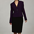 Calvin Klein Women's Eggplant/ Black 2-piece Skirt Suit