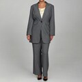 Calvin Klein Women's Black/ Cream 2-piece Pant Suit