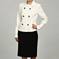 Calvin Klein Women's Cream/ Black 2-piece Skirt Suit