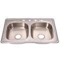 Top Mount Stainless Steel Equal Double Bowl Kitchen Sink