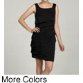 Connected Apparel Women's Tiered Shutter Dress