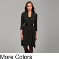 Connected Apparel Women's Ribbed Knit Dress