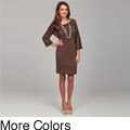 Connected Apparel Women's 3/4-sleeve Sweater Knit Dress FINAL SALE