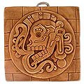Ceramic 'Ginger Chichen Itza Skull' Wall Plaque (Mexico)