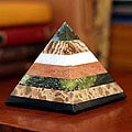 Handcrafted Multi-gemstone 'Be Positive' Pyramid Sculpture (Peru)