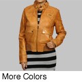 Sean John Women's Stand Collar Leather Jacket