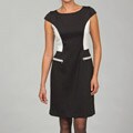 Evan Picone Women's Black/ Ivory Zipper Dress