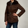 Nine West Women's Faux Fur Fold-over Collar Down Coat FINAL SALE