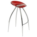 Rose Red/ Chrome Bar Stool