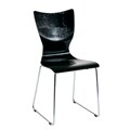 Laurel Black Wood Embossed Chairs (Set of 2)