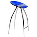 Rose Blue/ Chrome Bar Stool