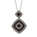 Sterling Silver 1/3ct TDW Black and White Diamond Necklace (H-I, I2)