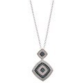 Sterling Silver 1/3ct TDW Blue and White Diamond Necklace (H-I, I2)