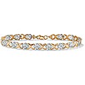 10k Yellow Gold 1ct TDW Diamond X and O Bracelet (I-J, I2-I3)