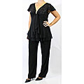 R & M Richards Black Shimmer Dress Set