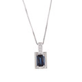 18k White Gold Sapphire and Diamond Accent Necklace