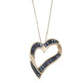 14k Yellow Gold Sapphire Heart Necklace
