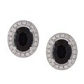 18k White Gold Sapphire and 5/8ct TDW Diamond Earrings (G-H, VSI1-VSI2)