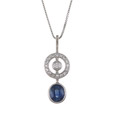 18k White Gold Sapphire and 1/5ct TDW Diamond Necklace (I-J, SI1-SI2)