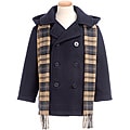 Trilogi Collection Toddler Boy's Navy Wool-blend Hooded Peacoat