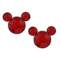 Disney's Mickey Mouse Sterling Silver Red Crystal Earrings