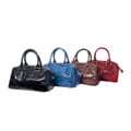 Michael Rome Patent Croco-embossed Leather Bowler Bag