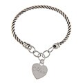 Sunstone Sterling Silver Oxidized 'Mom' Heart Charm Bangle Bracelet