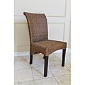 Campbell High-back Mahogany Rattan Weave Chairs (Set of 2)
