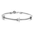 Stainless Steel Star Charm Cable Bracelet